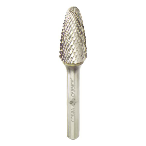Carbide Burr, Single Cut Shape F Regular Length, SF-6, 5/8, Cobra Carbide, Mfr#: 10883